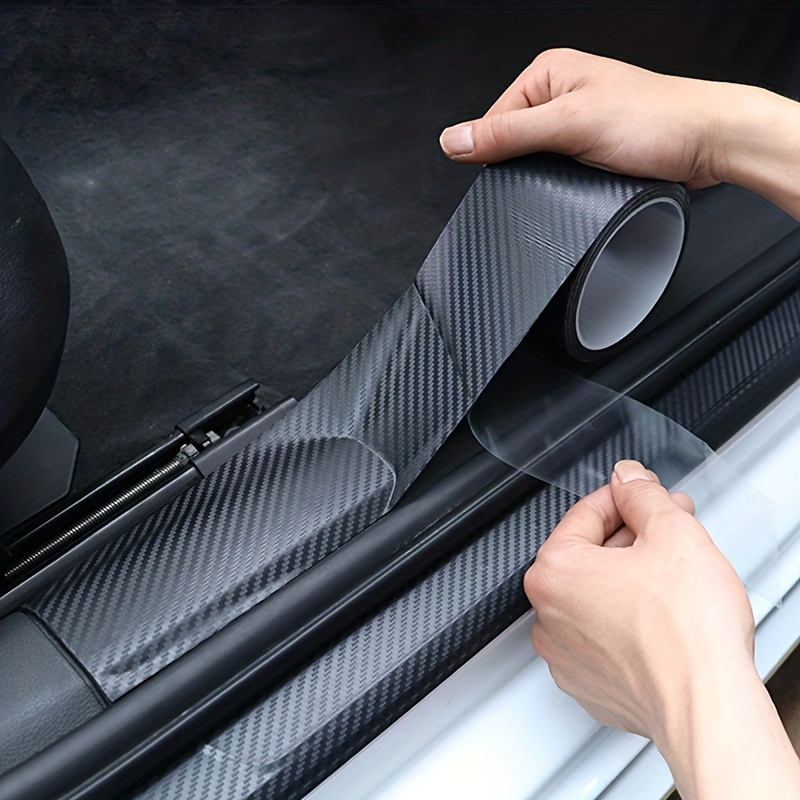 

3d Carbon Fiber Sticker Car Threshold Protective Film Anti Scratch Waterproof Matte Black Nano Sticker For Car Body