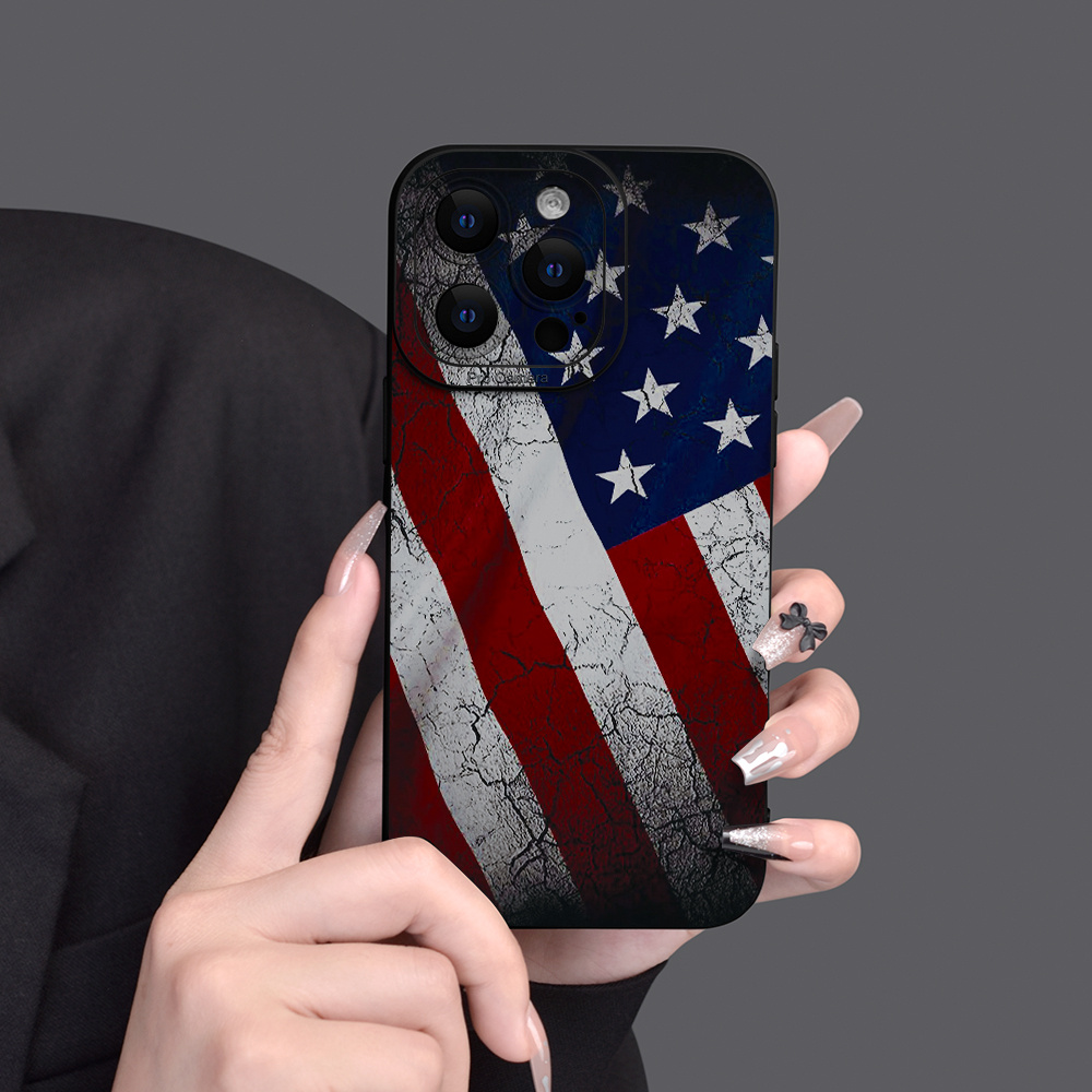 

Flag Pattern Mobile Phone Case Full-body Protection Shockproof Anti-fall Tpu Soft Rubber Case Color: White Black For Men Women For Iphone 15 14 13 12 11 Xs Xr X 7 8 Mini Plus Pro Max Se