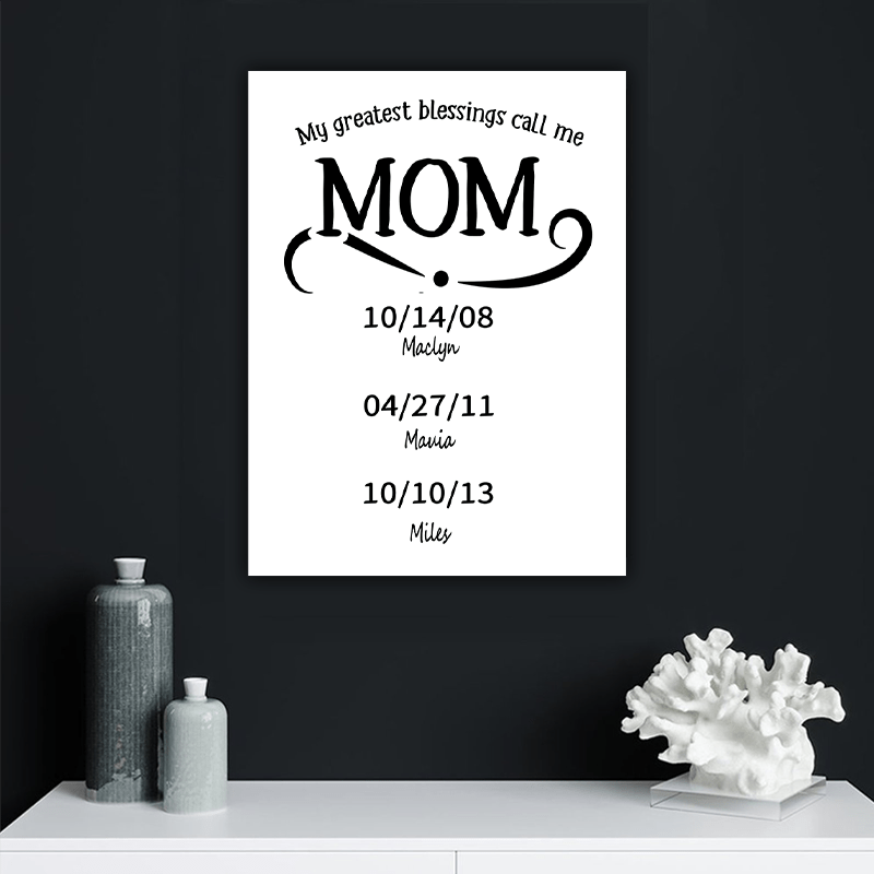

Customized - (upgraded Thickened Canvas + Waterproof Sunscreen + Roll Packaging) Personalized Name Date Mother's Day Customizable Canvas Painting 30*40cm