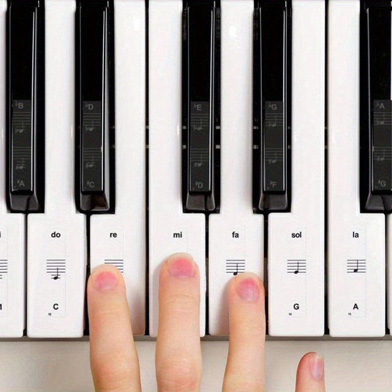 Étiquettes de notes de Piano amovibles, autocollants Non adhésifs  réutilisables en PVC, symbole de 88 touches, cadeaux pour enfants -  AliExpress