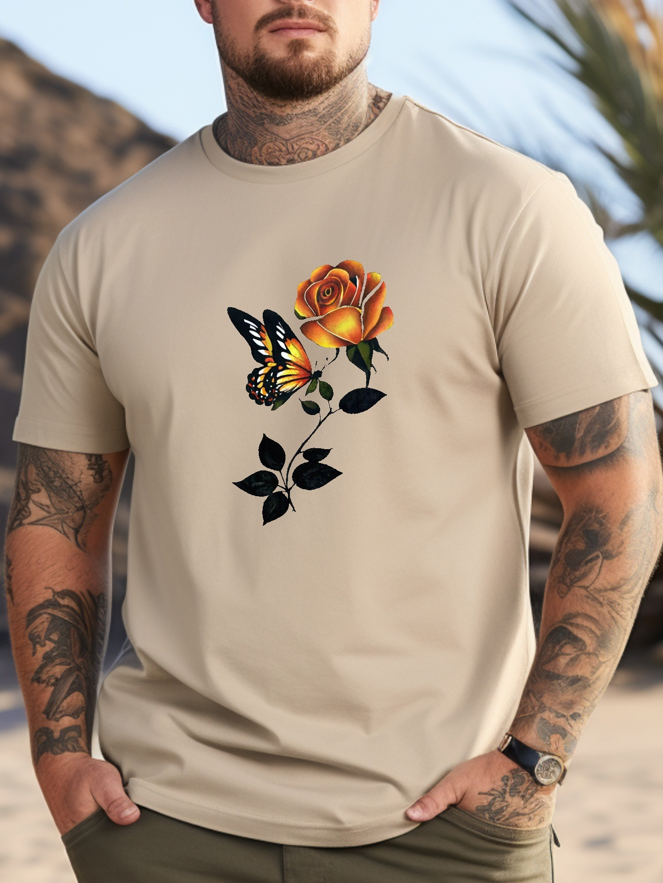 Playera de flores para hombre hot sale