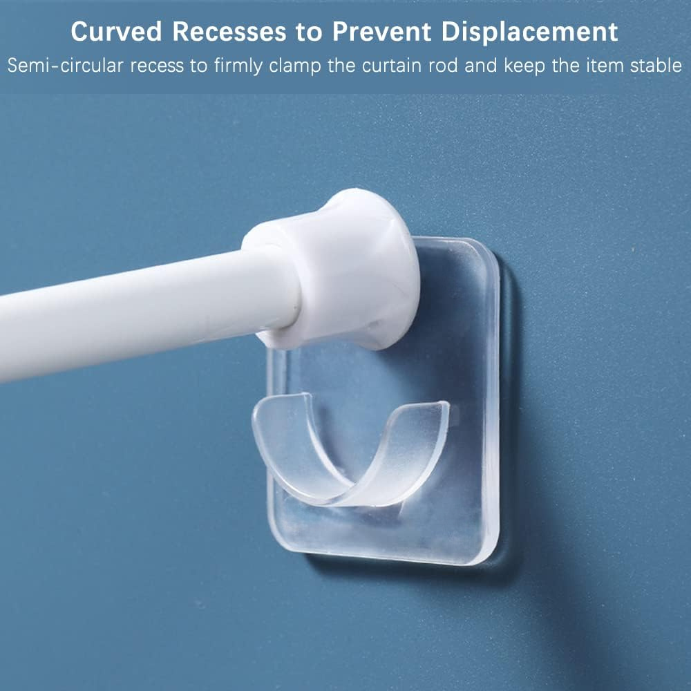 No Drilling Curtain Rod Holders Adhesive Shower Rod Holder - Temu ...