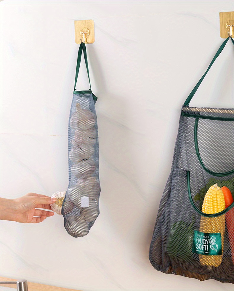 1  storage bag household vegetable and fruit net bag wall mounted ginger and garlic storage net details 5