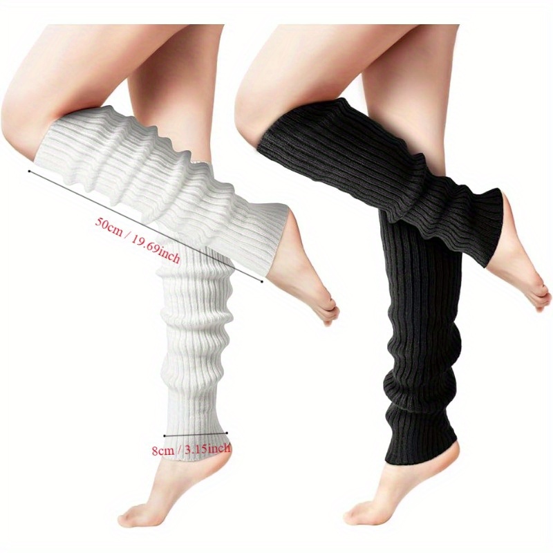 

1 Pair Of Women's Solid Fashion Knitting Leg Warmer, Y2k Trendy Elastic Boot Cuff Cover, Non-slip Leg Sleeves For Yoga Ballet