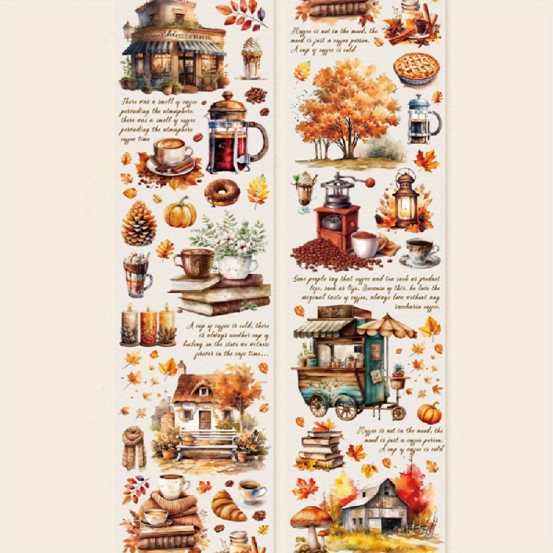 Image of Retro Style Pet Tape Stickers, 1 Roll - Waterproof Scrapbooking And Journaling Supplies For Adults, Ideal For Decorating Diaries And Schedules, Stickers, Junk Journaling Supplies