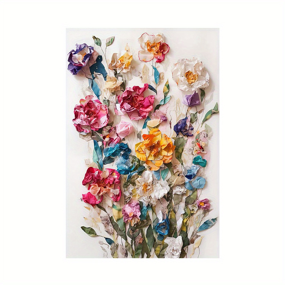 Peinture sur toile - Fleurs - Vintage - Bouquet - Nature - Décoration murale  - Chambre