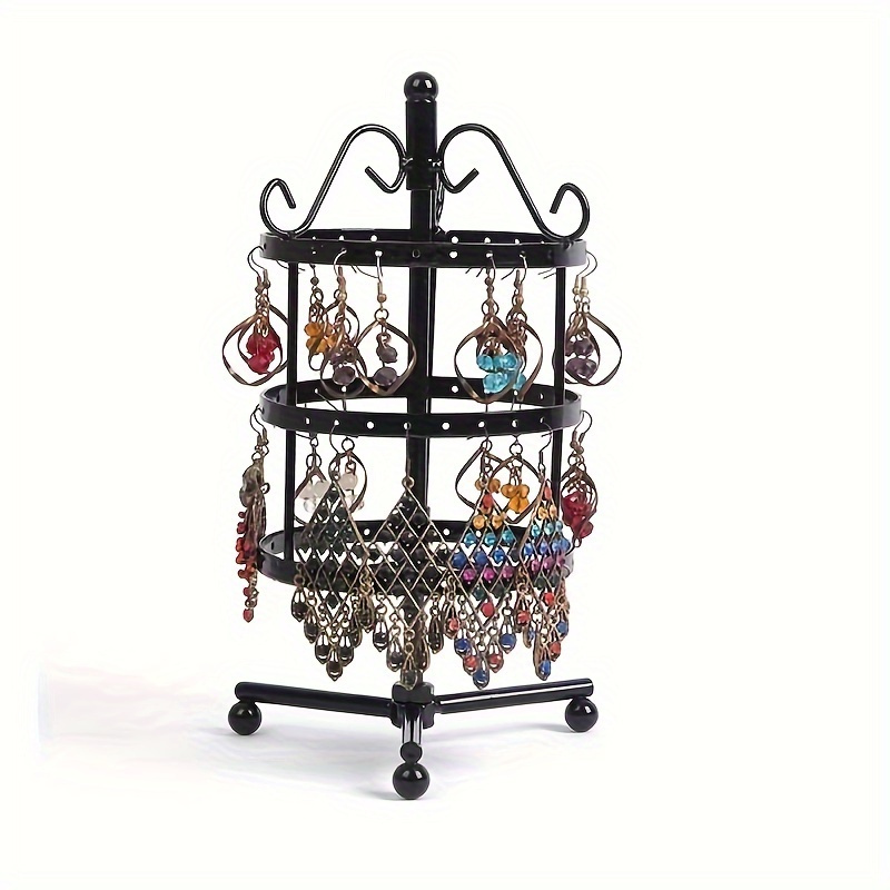 

1pc Metal Detachable Rotating Earrings Jewelry Rack, Organizer Display Holder Tower, Aesthetic Room Decor, Home Decor, Valentine's Day Gift