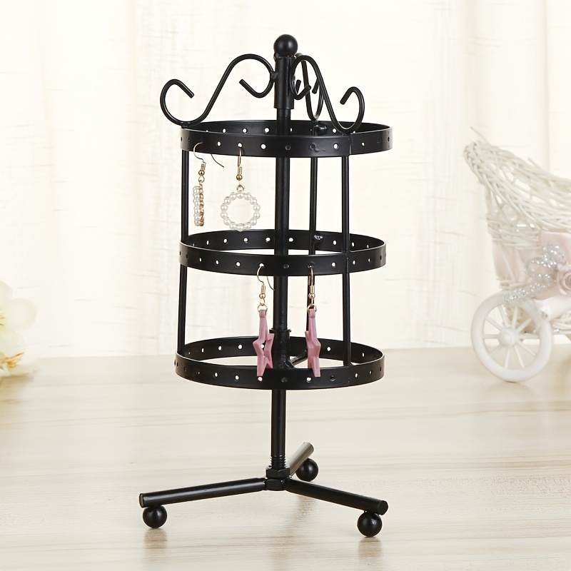 1pc metal detachable rotating earrings jewelry rack organizer display holder tower aesthetic room decor home decor valentines day gift details 1