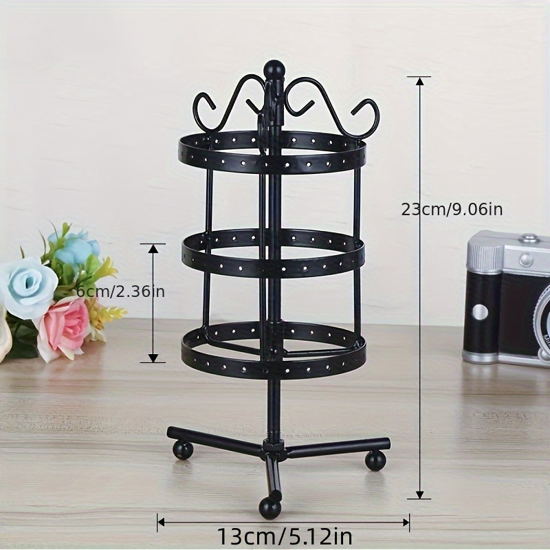 1pc metal detachable rotating earrings jewelry rack organizer display holder tower aesthetic room decor home decor valentines day gift details 3
