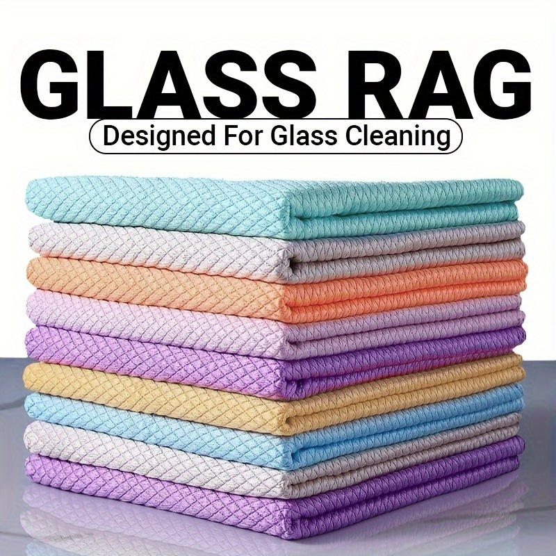 

3/5/10pcs, Fish Scale Glass Wiping Cloth, Household Cleaning Cloth, Stains Removal Cloth, Dishwashing Cloth, Window Wiping Towel, No Trace, Multipurpose Rag, Cleaning Supplies, Cleaning Tool