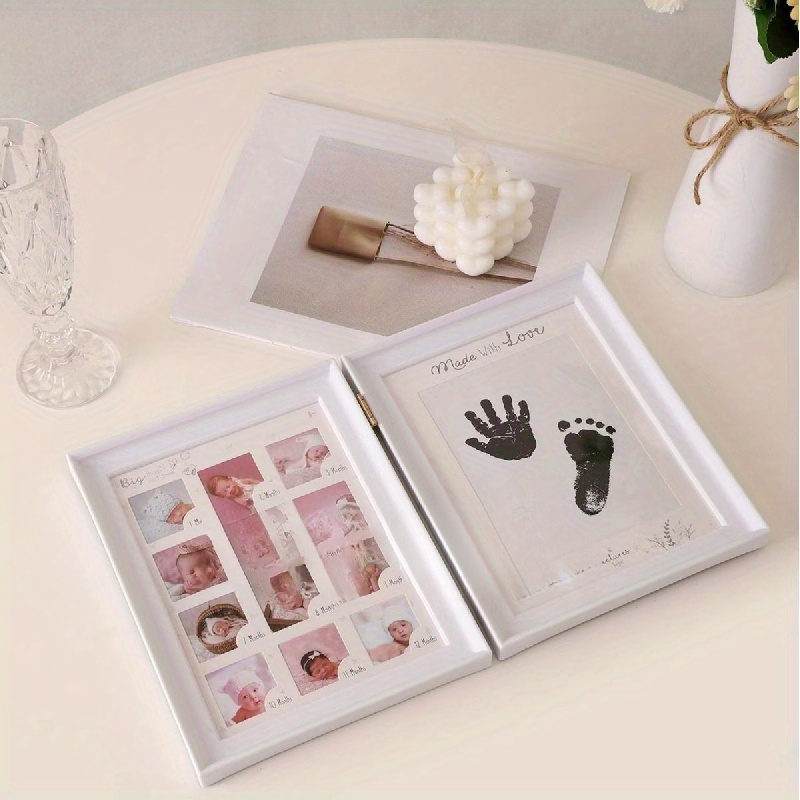  Kit de manos y huellas para bebé, marco de fotos con pulseras  para recién nacidos. Regalos para bebés recién nacidos, decoración de  guardería de pared. Marco de fotos para bebés, regalos