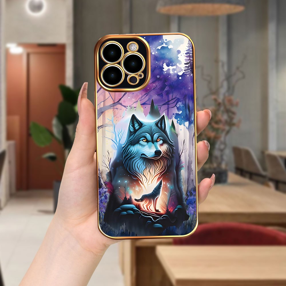 

Wolf Pattern Protective Shockproof Phone Case For Iphone 11/12/13/14/12 Pro Max/11 Pro/14 Pro/15