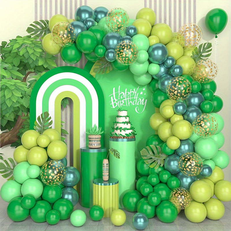 Balloon Arch - 127 Ballons - Décoration de Fête DIY - Vert & Or