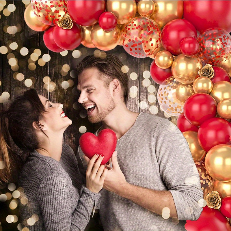 Arco de globos de San Valentín, Kit de guirnalda de globos de pared de  corazón de