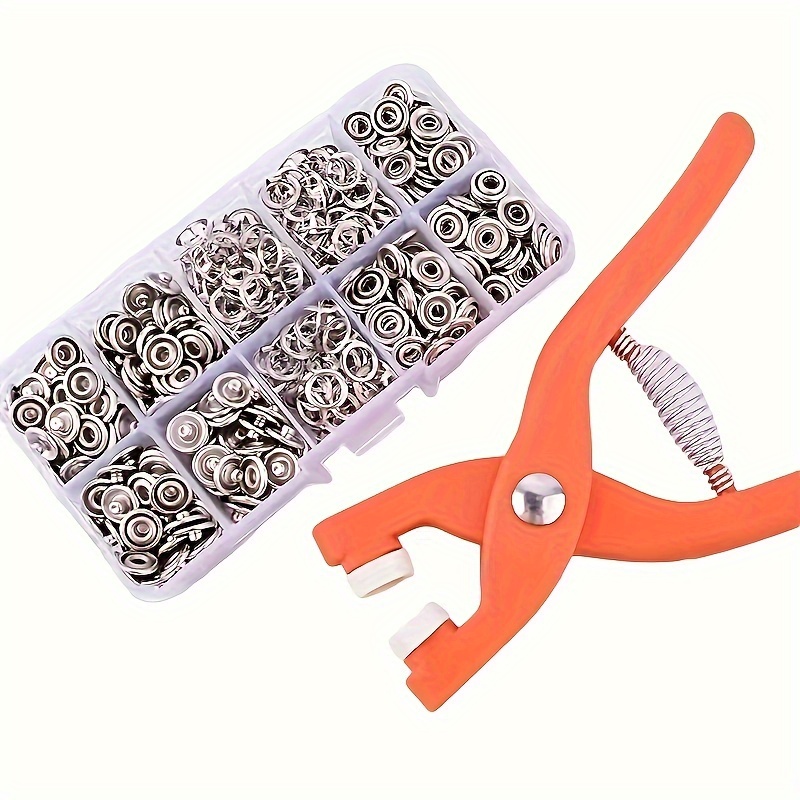 Goxawee Metal Snaps Buttons With Fastener Pliers Press Tool Kit, Open-ring  , No-sew Button Fasteners Studs For For Clothes, Backpacks, Baby's  Jumpsuits, Sewing And Craftsmanship Diy - Temu New Zealand