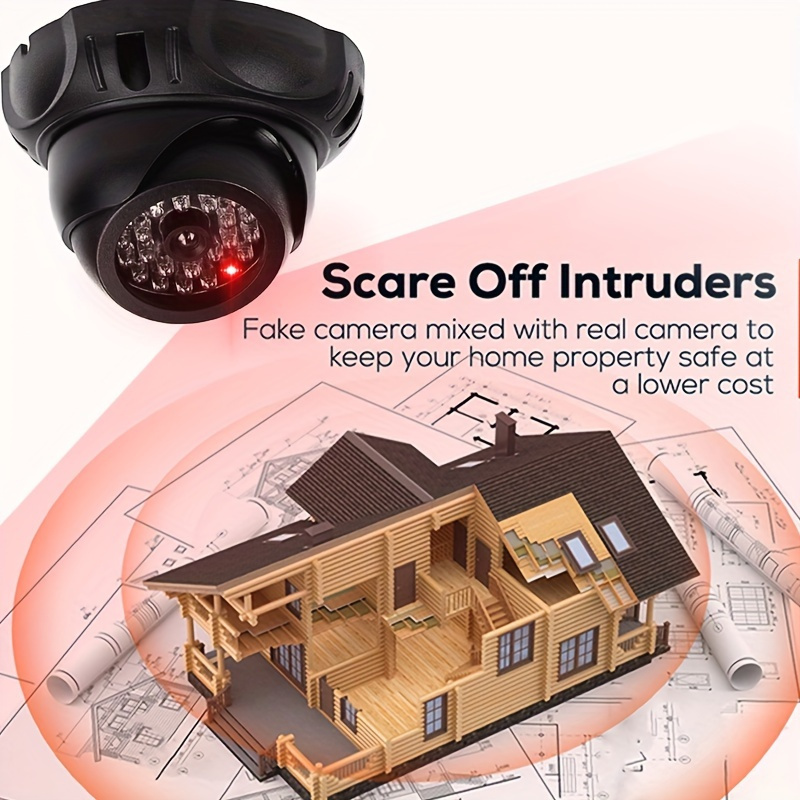 Caméra factice argentée extérieur/intérieur avec LED rouge clignotante et  panneau solaire - Home Protection