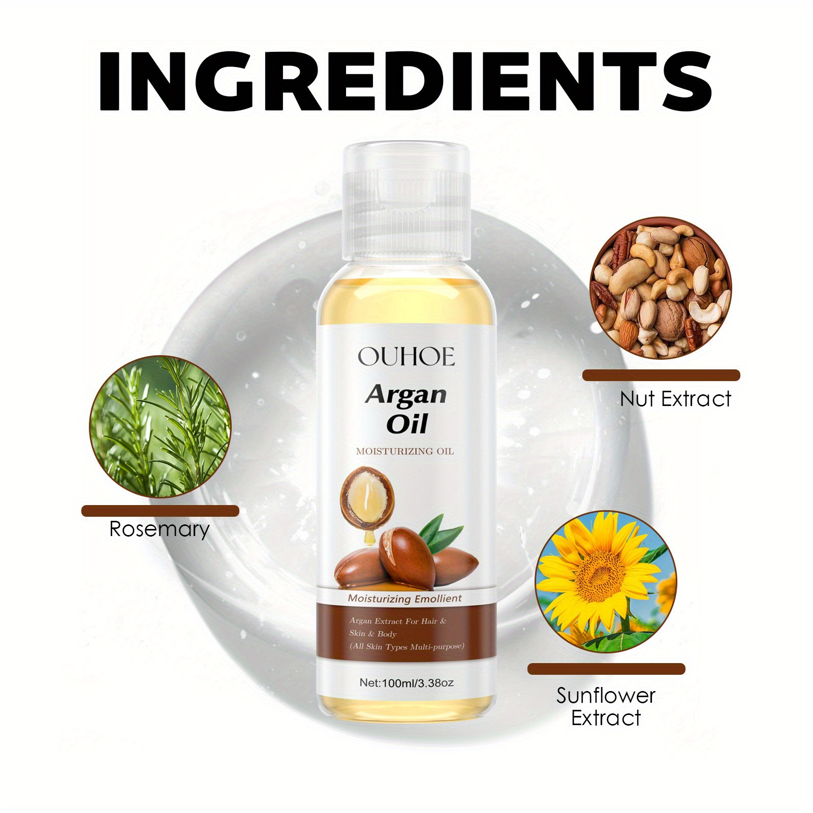 100ml argan oil moroccan facial oil moisturizing firming for face and body skin care hair care multi effect essential oil details 1