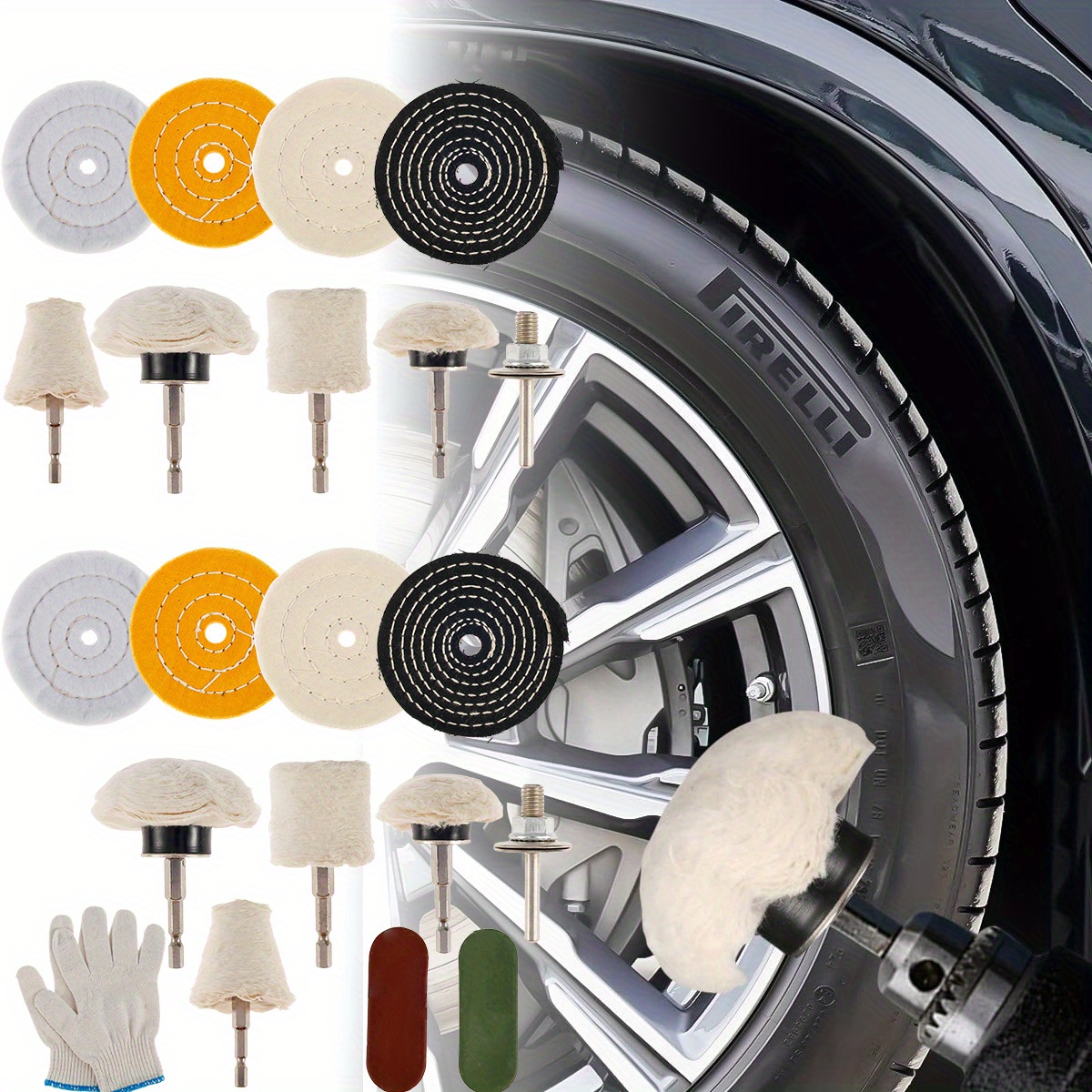 Polishing Wheel, 8 Pcs Cotton Buffing Wheel Pad Mop for Metal