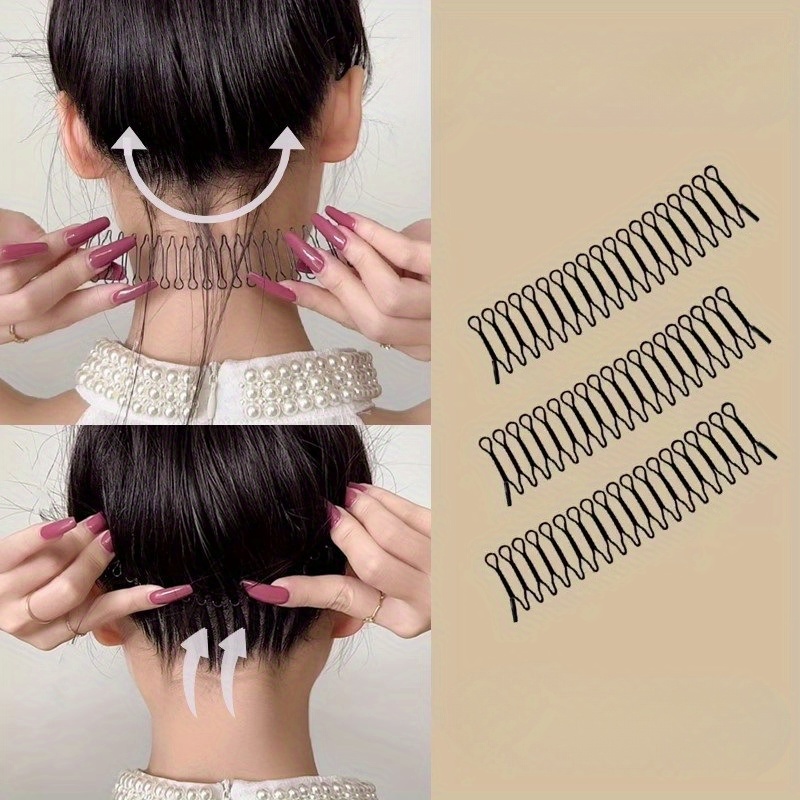

3pcs/set Wavy Hair Trimming Fork Combing Tools, Broken Hair Fixer Comb, Mini Bangs Holder, Hair Styling Accessories