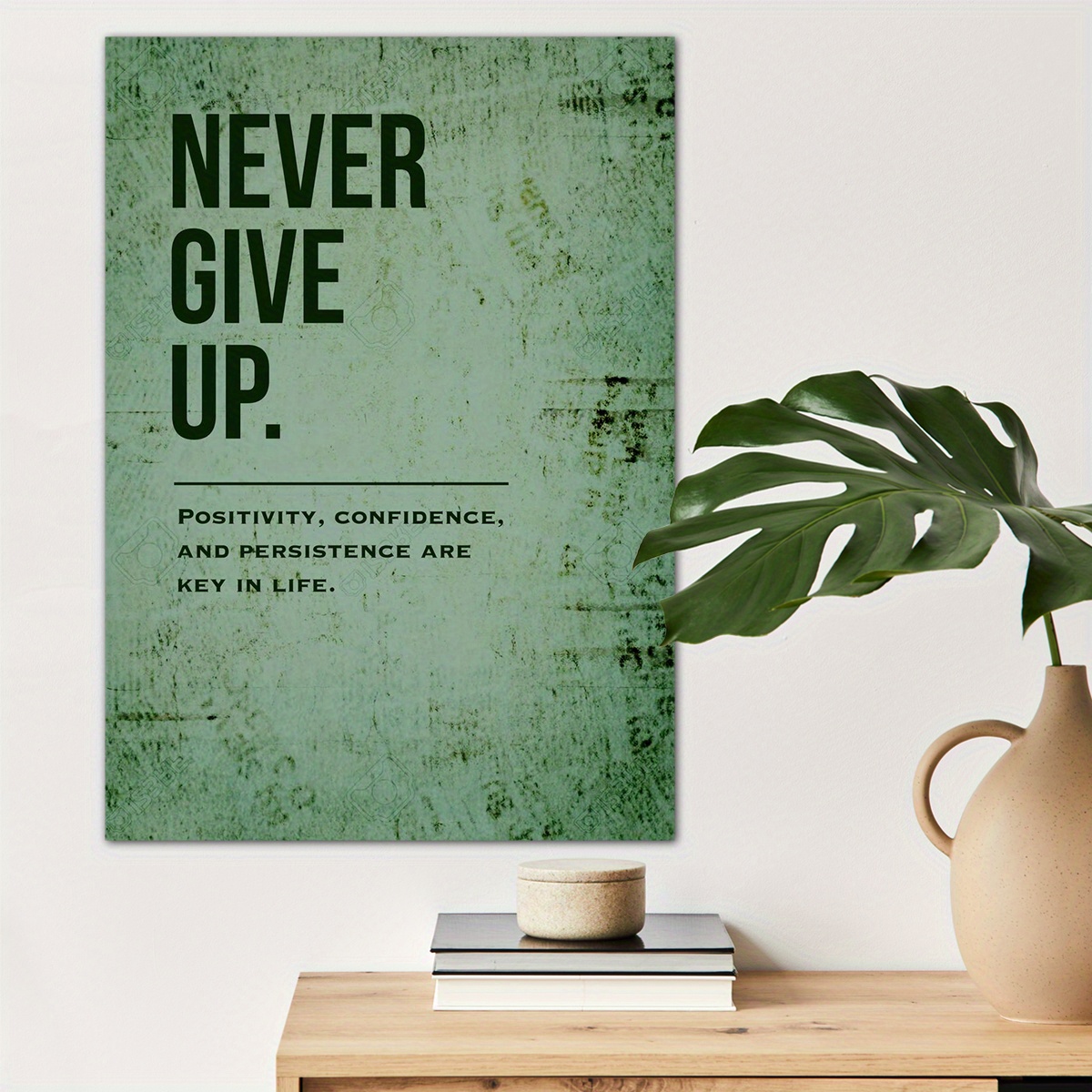 

1pc Never Give Up Quote Canvas Wall Art For Home Decor, Motivation Poster Wall Decor High Quality Canvas Prints For Living Room Bedroom Kitchen Office Cafe Decor, Perfect Gift And Decoration