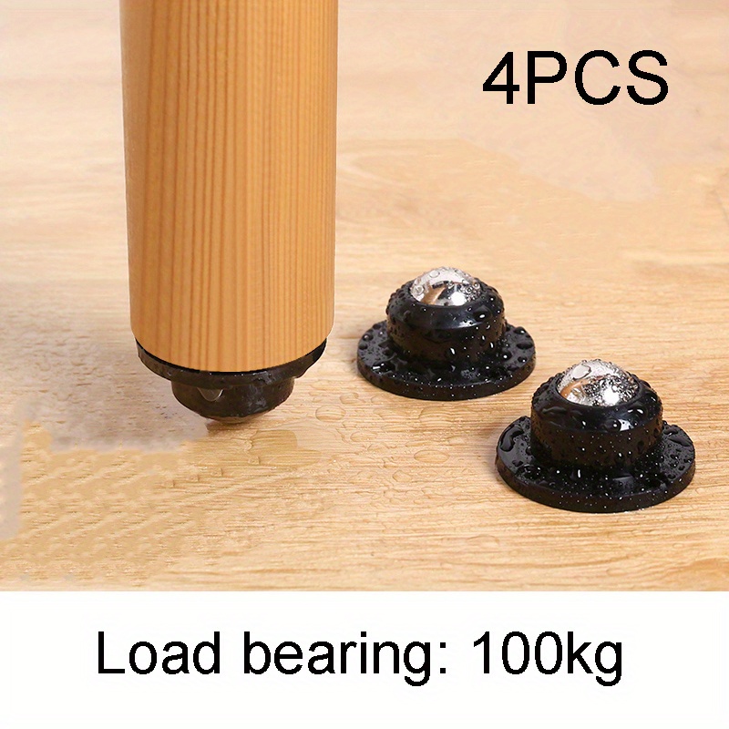 

4pcs Self-adhesive Casters, Upgraded Casters, Super Load-bearing Ball Stainless Steel Universal Pulley, 360 Degree Rotating Pulley For Furniture Garbage Cans