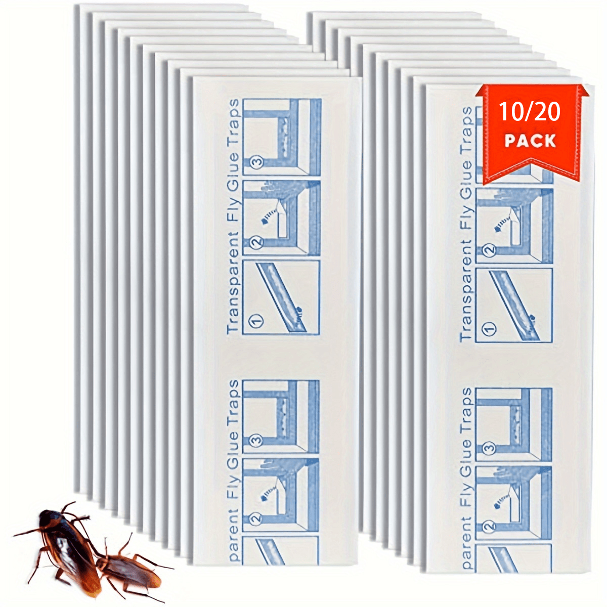  Trampas adhesivas para cucarachas para interiores (paquete de  18) - Trampas de pegamento para cucarachas trampas para insectos con trampas  de cebo para cucarachas - Larga duración no tóxica para niños 