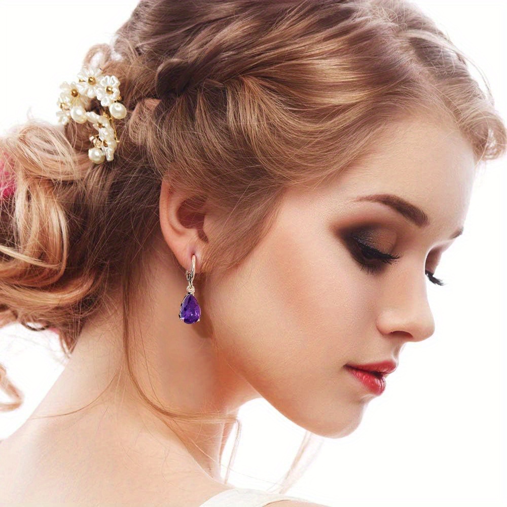 12 Pairs Colorful Artificial Crystal Dangle Earrings Set