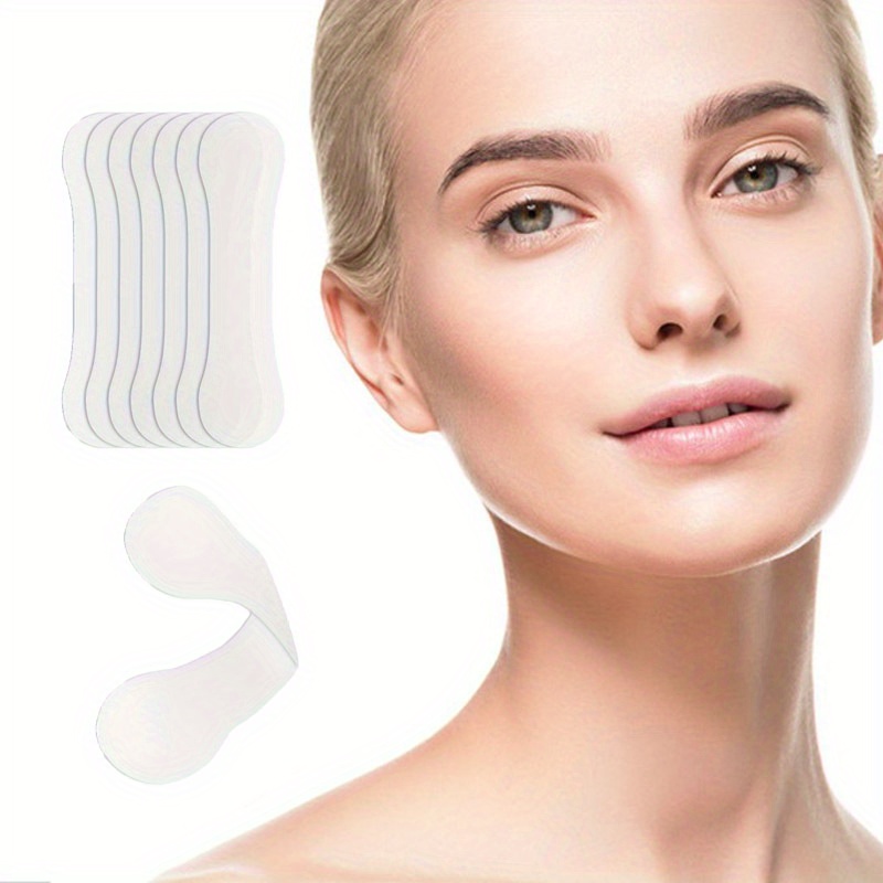 

100pcs Invisible Tape Patch, Tightens Chin Skin, Smooth Fine Lines, V-shaped Face Patch, Smooths Wrinkles Face Sticker