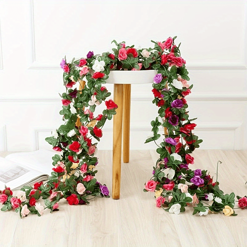

1pc Artificial Rose Vine Hanging Flowers For Wall Decoration, Romantic Wedding Home Decoration, Mother's Day Gift For Mom, Best Mom Birthday Gift, Mother's Day Decoration, Home Decor