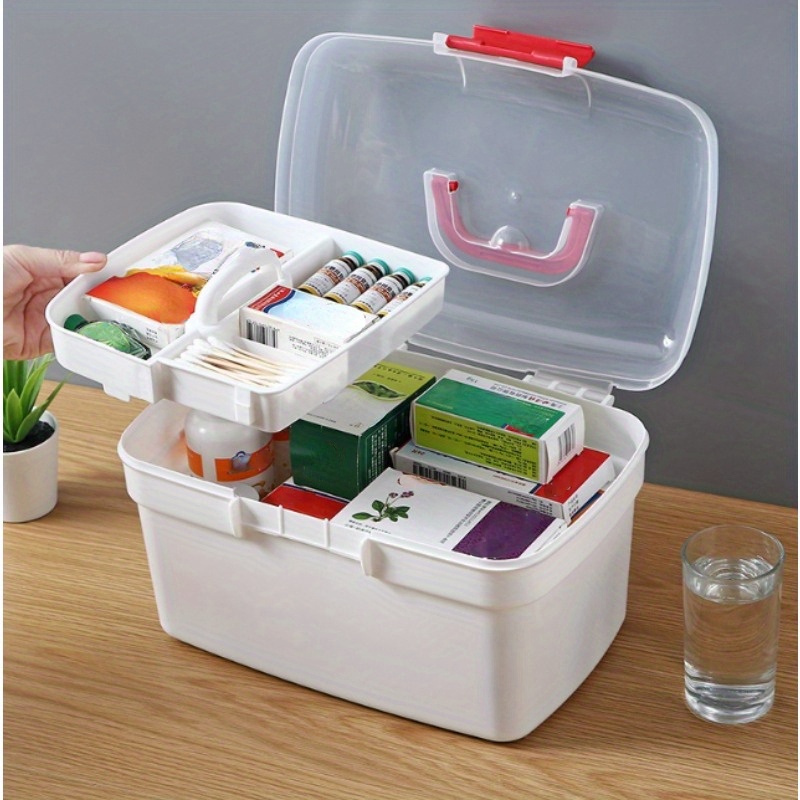 Caja de medicamentos para el hogar, caja de medicina para el hogar,  dormitorio de estudiantes, caja de almacenamiento de medicamentos  familiares, caja