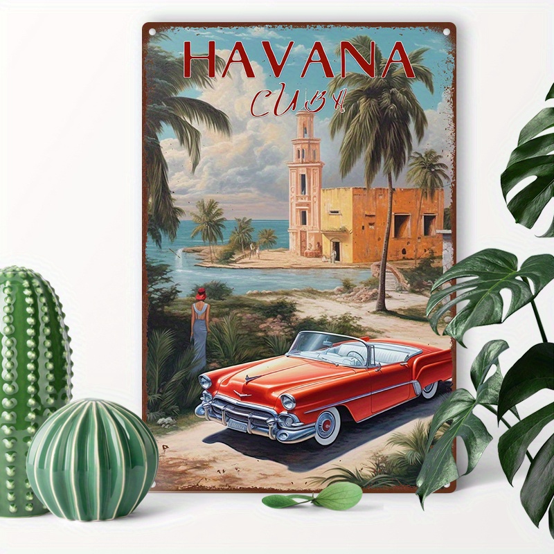 

1pc 8x12inch (20x30cm) Aluminum Sign Metal Tin Sign Cuban Havana Caribbean Vintage Wall Decor Funny Decorations