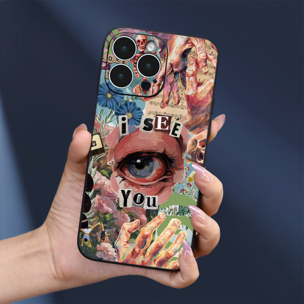

Horror Eyes English Phone Case For Iphone 15 14 13 12 11 Xs Xr X 7 8 Plus Pro Max Mini