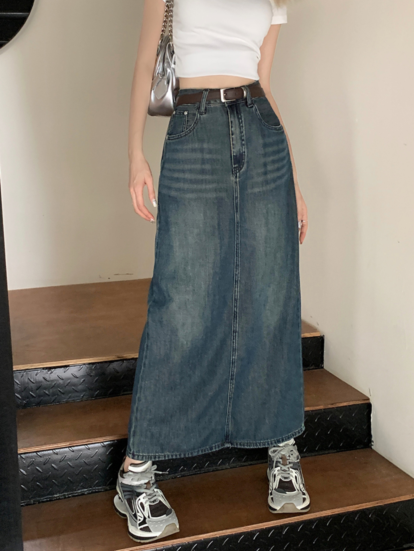 Jeans long skirt on sale price