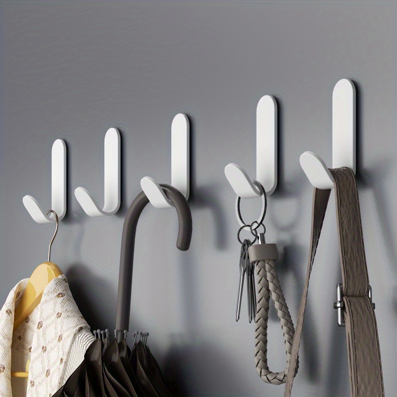 6pcs j shaped hook strong adhesive door back hook coat hook for hanging clothes hat handbag wall hanging hook without punching adhesive hook home gadget details 2