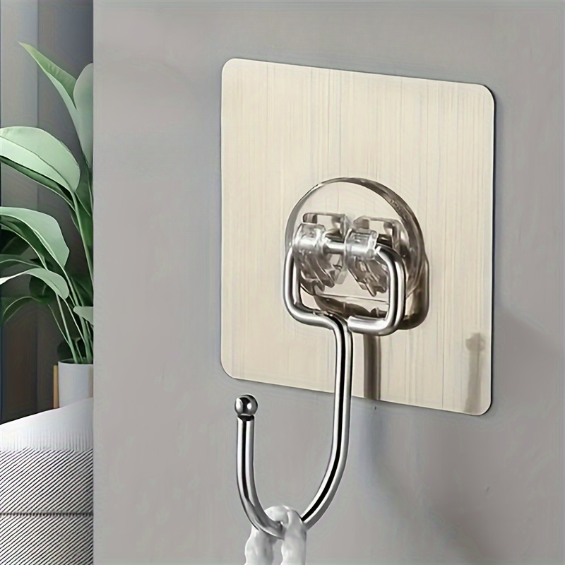 

5/10pcs Wall Hooks, Wall Mounted Hanger, Large Adhesive Hooks, Large Size Free Punching Hook For Bathroom Kitchen Room, Bathroom Accessories
