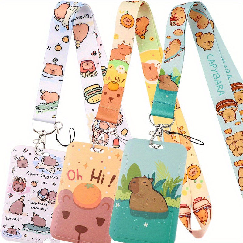 Porte-cartes Capybara Peluche - Range Clés Et Cartes ID Mignon