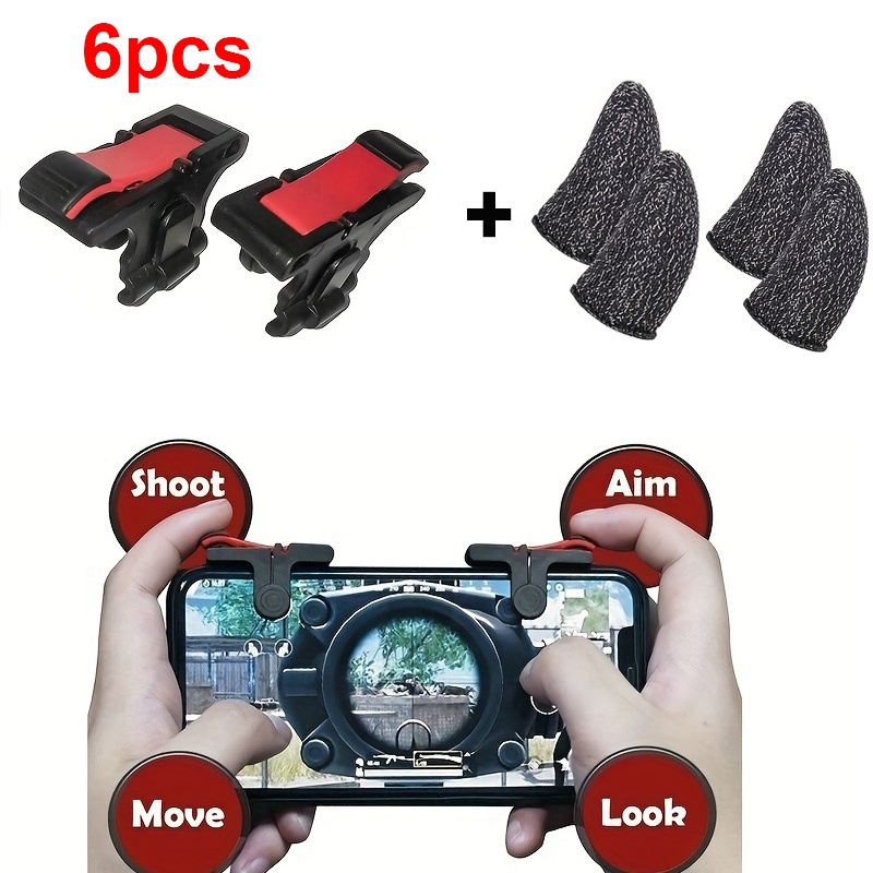 

6pcs/set Touch Screen Thumbs Finger Sleeve: Improve Your Pubg Gameplay With Smartphone Game Shooter Controller!