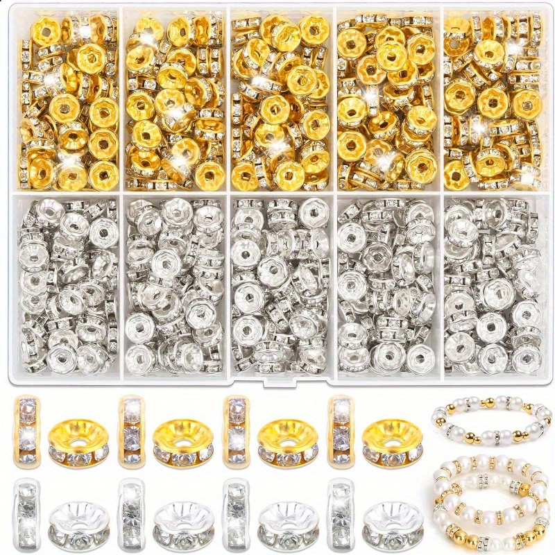 TEMU 600 cuentas de rueda de diamante coloridas de 8 mm, adiciones decorativas , cuentas espaciadoras