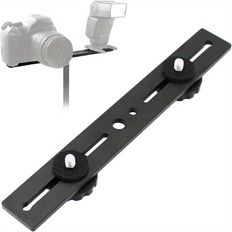 E-shop 8"/20cm Doppelspeedlight-Kamerahalterung für Stativ mit Blitzverlängerungsstange, 8" Doppelstativhalterung für Kamera, LED-Videolicht,