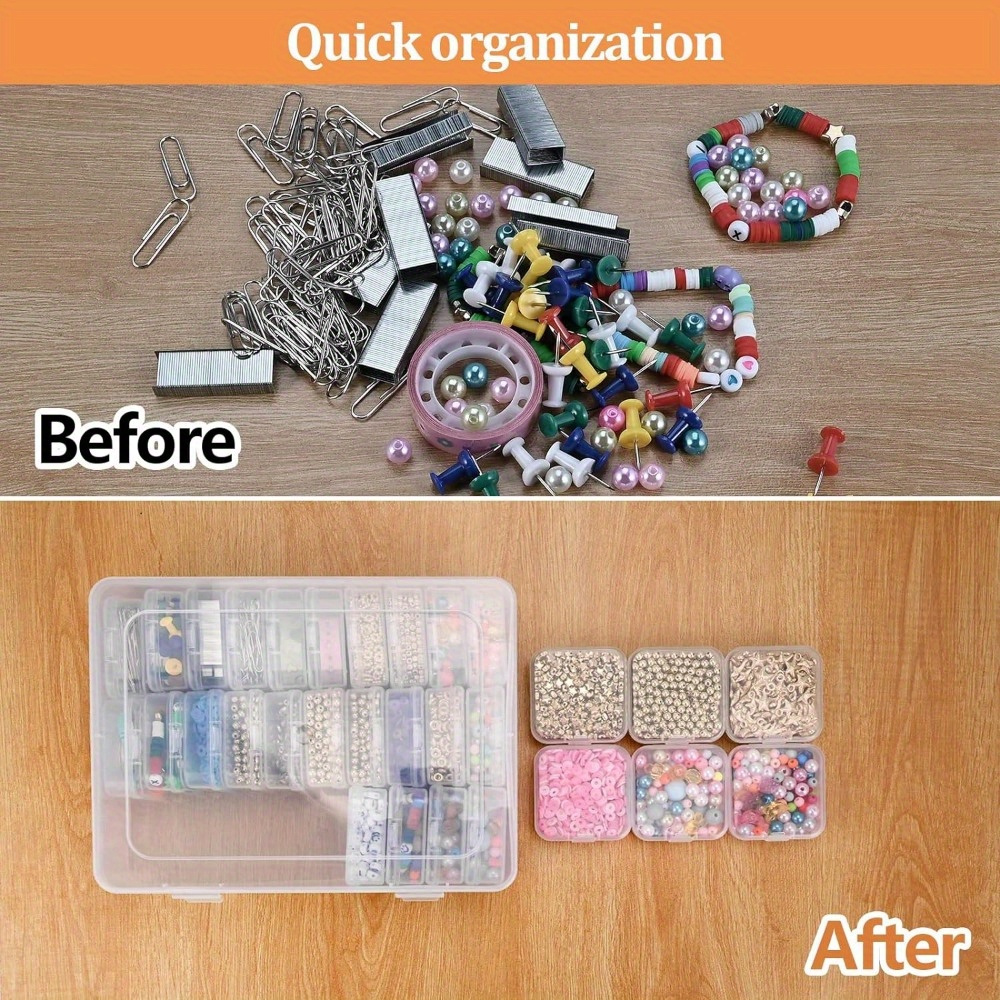 Plastic Clear Bead Organizer Box Small Organizer Storage - Temu