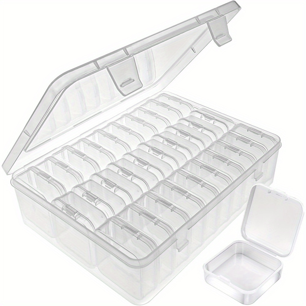 30pcs Plastic Clear Bead Organizer Box, Small Organizer Storage Case, Mini  Clear Storage Container With Hinged Lid, For DIY Jewelry Making Craft Nail