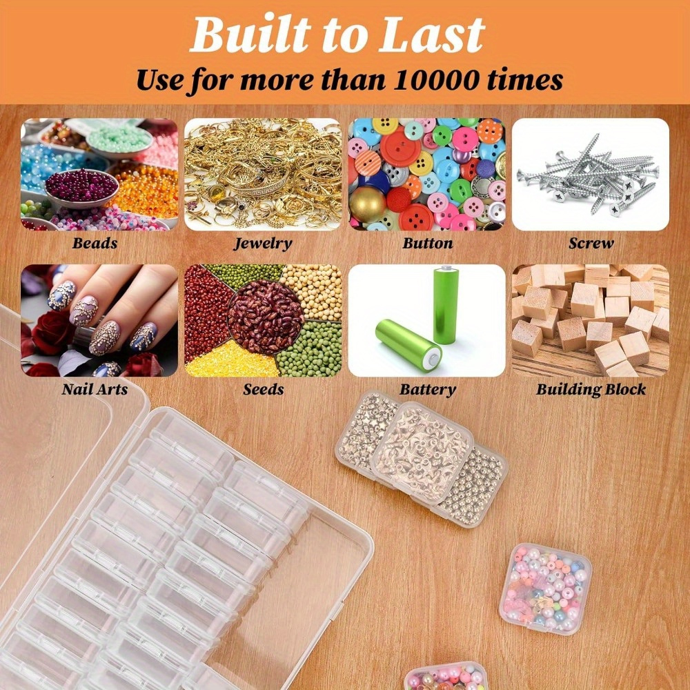 Plastic Clear Bead Organizer Box Small Organizer Storage - Temu