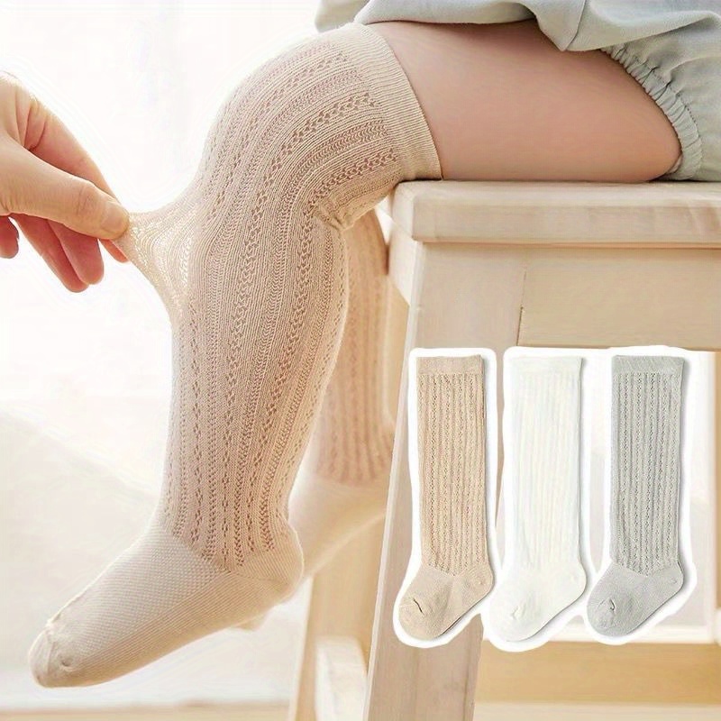 White Cable Knit Knee High Socks for baby, toddler and girls
