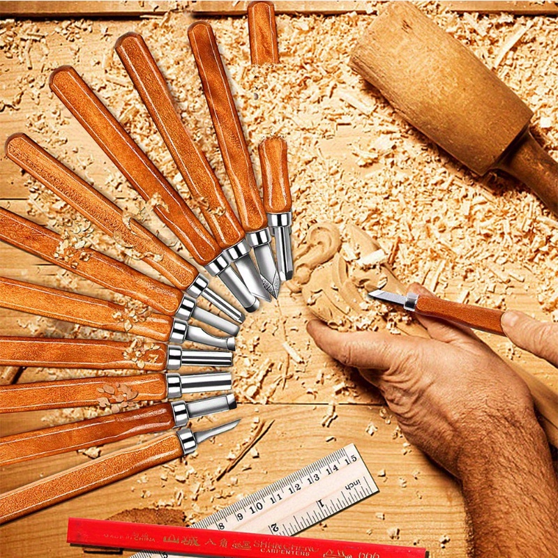 Wood Carving Tools Kit 10pcs Professional Wood Carving Set Wood Hand  Carving Working Tools for Beginners Kids Adults Woodworking 
