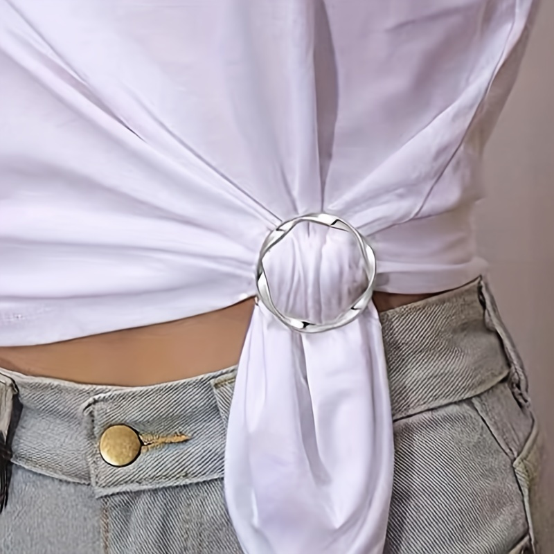 5pcs Scarf Ring Clips T-Shirt Tie Clips Fashion Metal Circle Rings