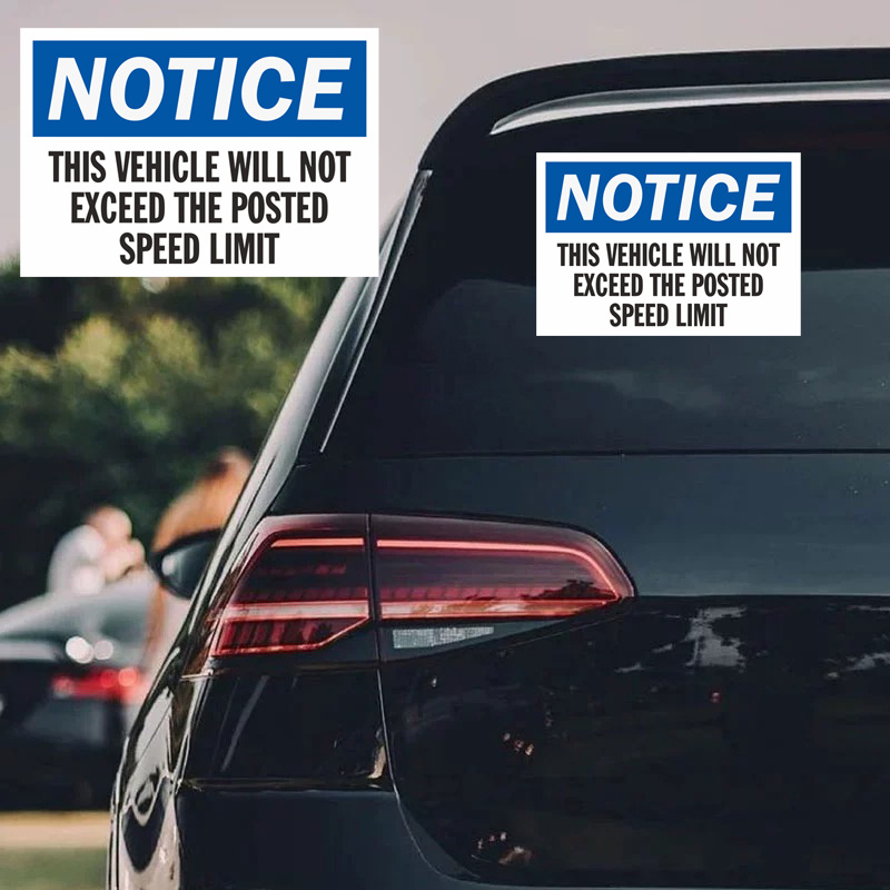

This Vehicle Will Not Exceed The Speed Limit Waterproof Car Sticker Vinyl Decal