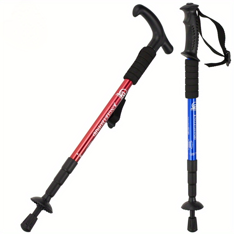 Premium Outdoor Aluminum Alloy Hiking Poles Curved Handle Walking Stick For  The Elderly Perfect For Walking - Sports & Outdoors - Temu