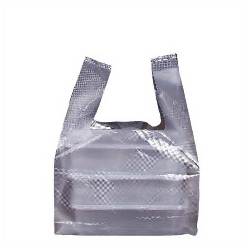 

Value Pack 100pcs Transparent Plastic Bags, Thin White Vest Bags, 18cm*24cm