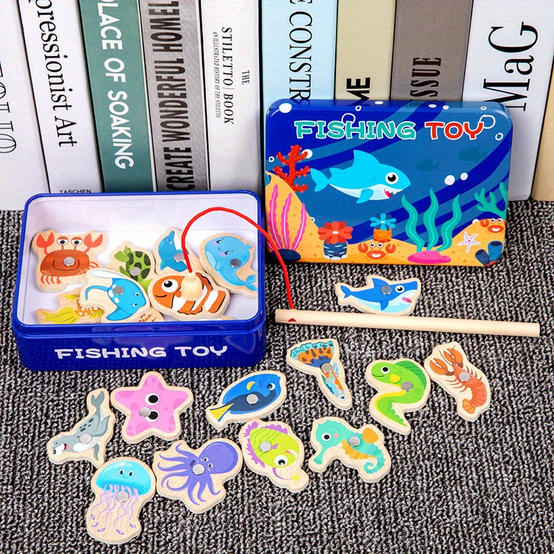 Wooden Ocean Fishing Toys/children's Early Education - Temu Canada