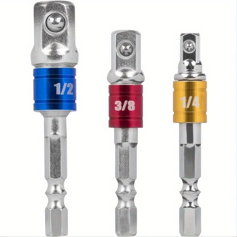 

Impact Grade Socket Adapter/ Extension Set, Turns Power Drill Into High Speed Nut Driver, And 1/ 2" Drive, Socket To Drill Adapter For Impact Drivers